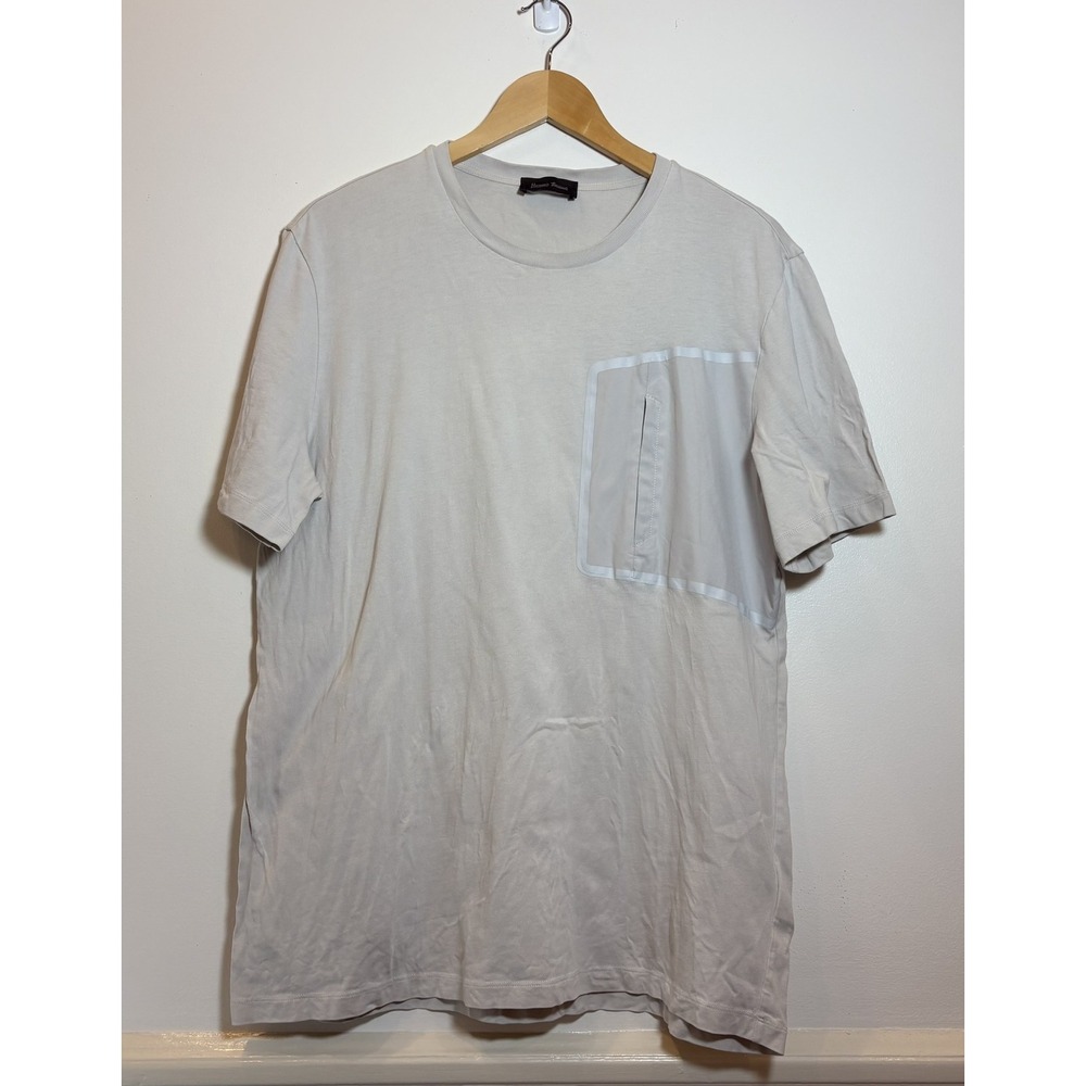 Herno Laminar JG00027UL Technical Pocket Tee Crewneckk Beige‎ Sz 52 XL Italy Lux